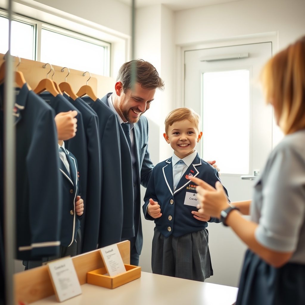 School uniforms displayed