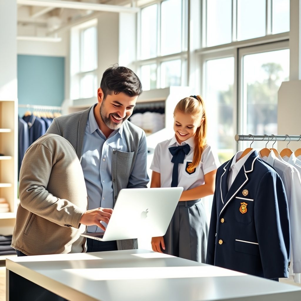 School uniforms displayed at Termwear.